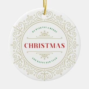 Ornamento De Cerâmica Cartões de natal de Quadro de Ornamentado Elegant