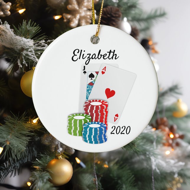 Ornamento De Cerâmica Cartões de pôquer Casino Chips Jogo (Criador carregado)