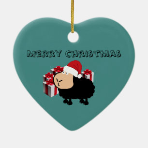 Ornamento De Cerâmica Cartografia de Papais noeis engraçada e bonitinha