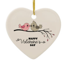 Cartoon Bonito Aves no Dia do Namorados