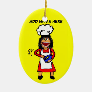 Ornamento De Cerâmica Cartoon de Cozinhar feminino