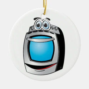 Ornamento De Cerâmica Cartoon de haste de aço inoxidável azul