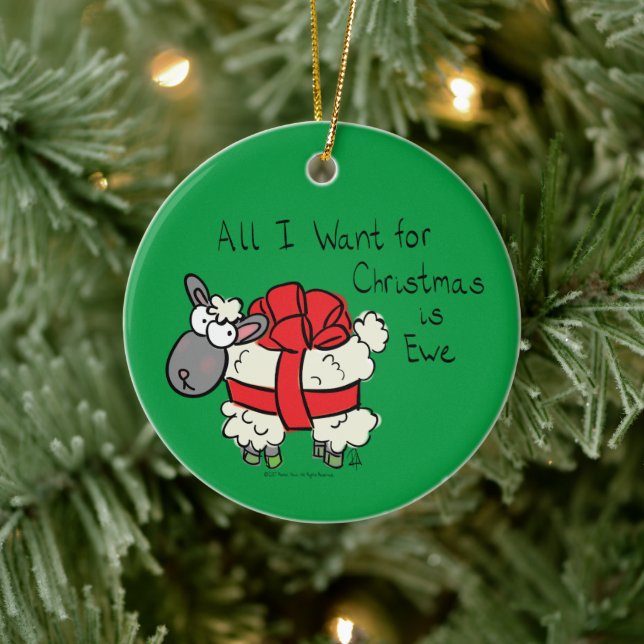 Ornamento De Cerâmica Cartoon de Natal Engraçado Feriado (Árvore)