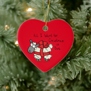 Ornamento De Cerâmica Cartoon de ovelha de Natal bonito