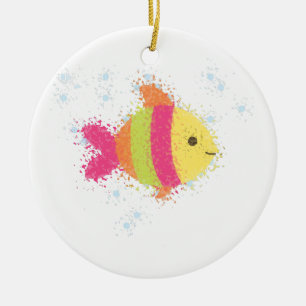 Ornamento De Cerâmica Cartoon de Peixe Fofo