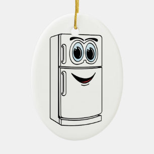 Ornamento De Cerâmica Cartoon de refrigerador branco