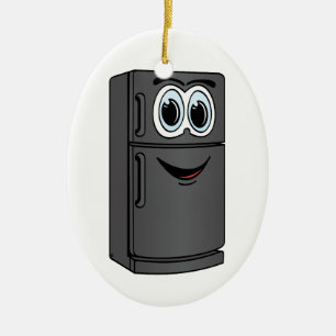 Ornamento De Cerâmica Cartoon de refrigerador preto