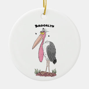 Ornamento De Cerâmica Cartoon engraçado marabou