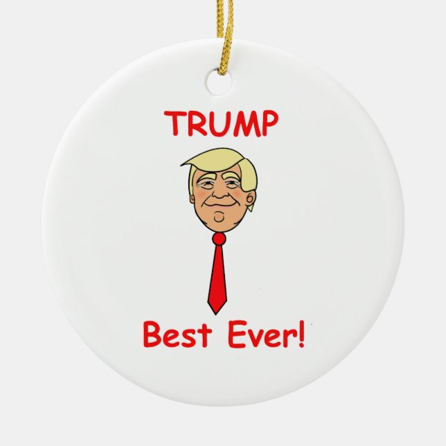 Ornamento De Cerâmica Cartoon Face com Gravata - Melhor Nunca (Frente)