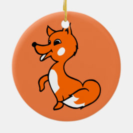 Ornamento De Cerâmica Cartoon Fox