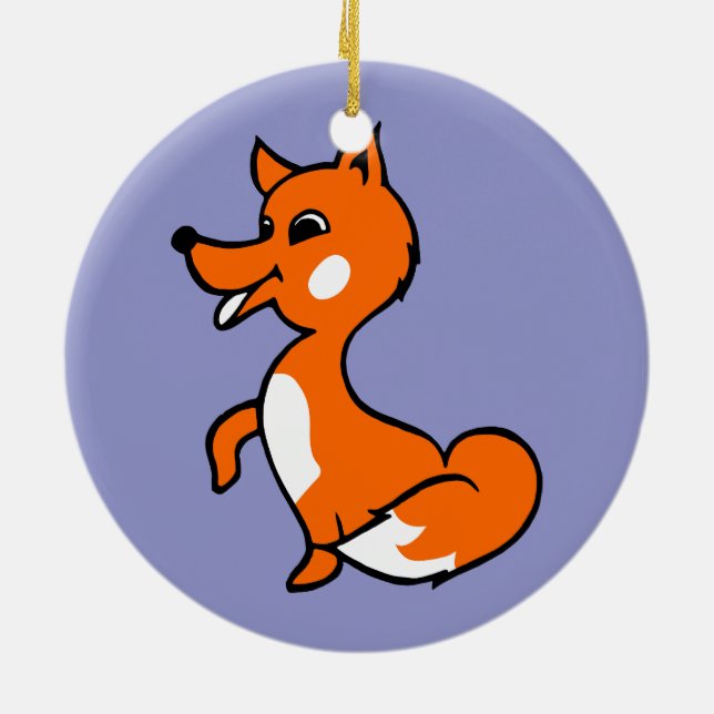Ornamento De Cerâmica Cartoon Fox (Traseira)