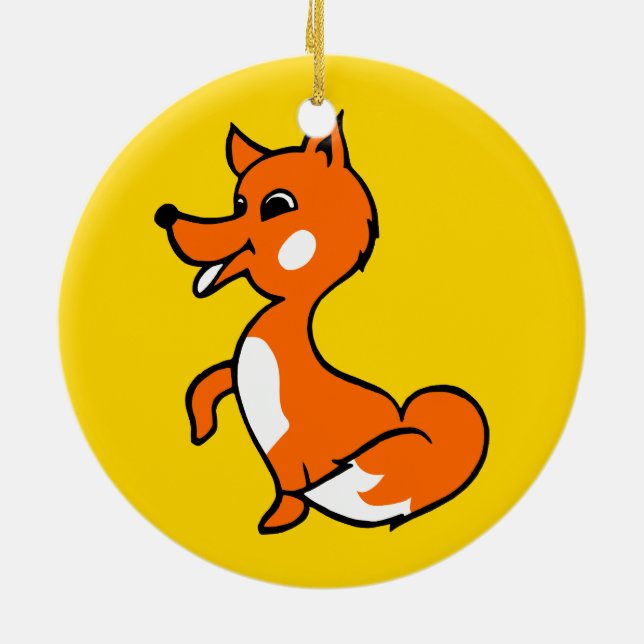 Ornamento De Cerâmica Cartoon Fox (Traseira)
