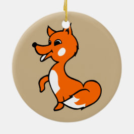 Ornamento De Cerâmica Cartoon Fox