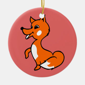Ornamento De Cerâmica Cartoon Fox