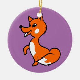 Ornamento De Cerâmica Cartoon Fox