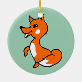 Ornamento De Cerâmica Cartoon Fox