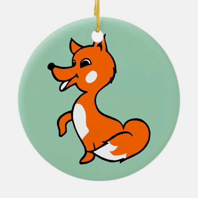 Ornamento De Cerâmica Cartoon Fox (Traseira)