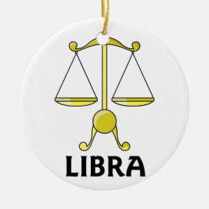 Ornamento De Cerâmica Cartoon Libra Scales