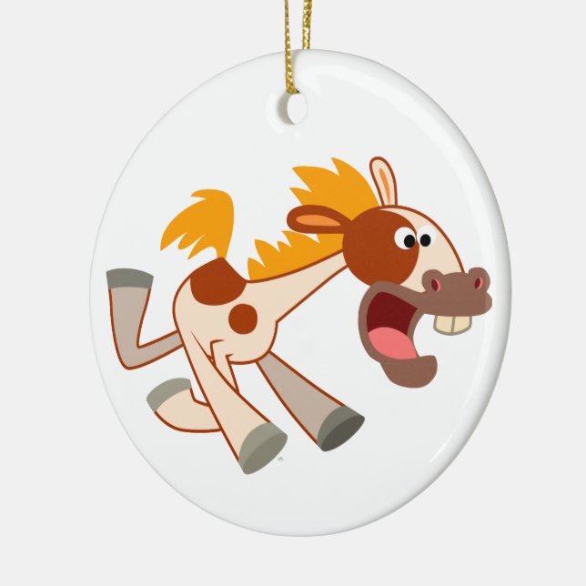 Ornamento De Cerâmica Cartoon Lively Pinto Horse Ornament (Esquerda)