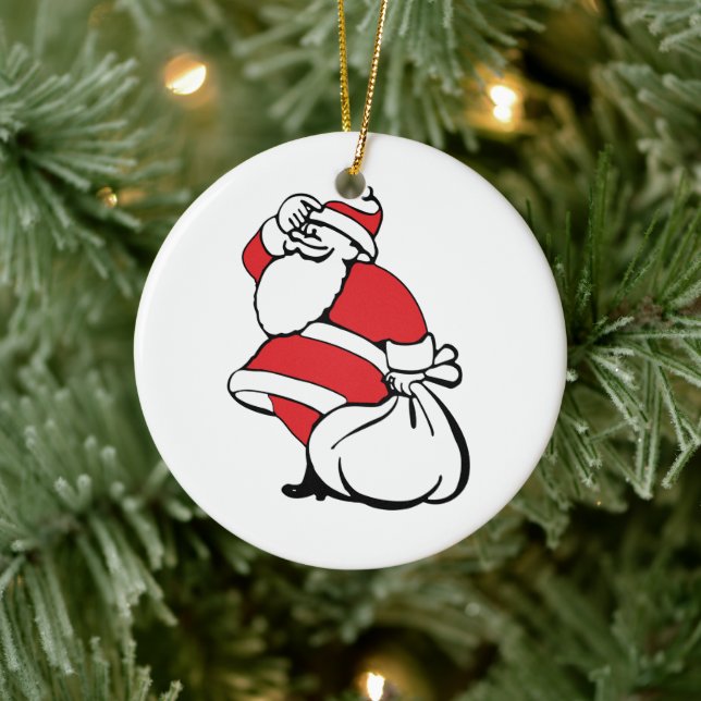Ornamento De Cerâmica Cartoon Natal Jolly Papai Noel, Sack Toys (Árvore)
