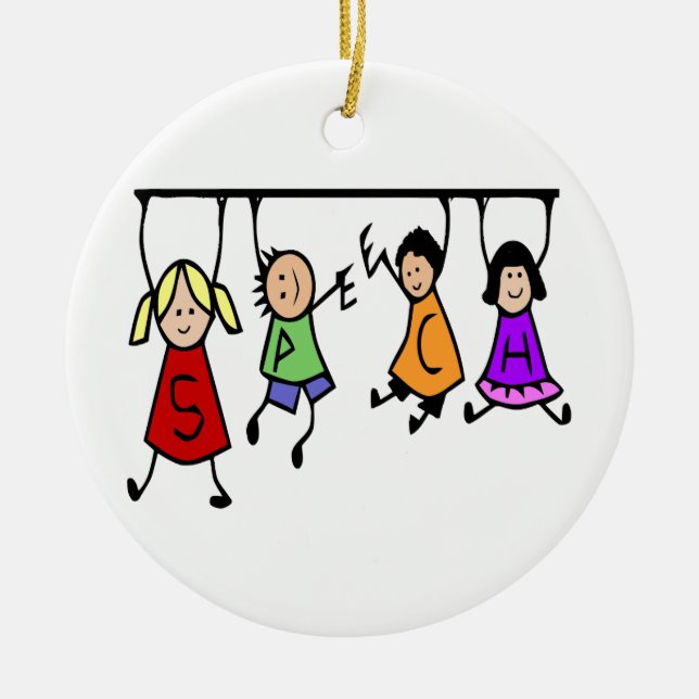 Ornamento De Cerâmica Cartoon Para Crianças Bonitas Segurando Palavras D (Frente)