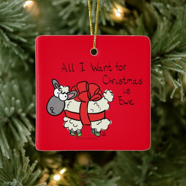 Ornamento De Cerâmica Cartoon para Crianças de Ovelha de Natal (Árvore)