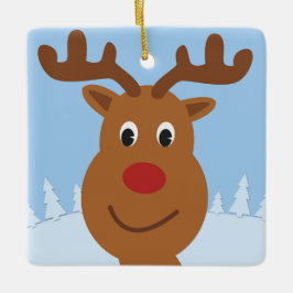 Ornamento De Cerâmica Cartoon Reindeer