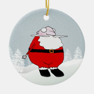 Ornamento De Cerâmica Cartoon Santa Claus
