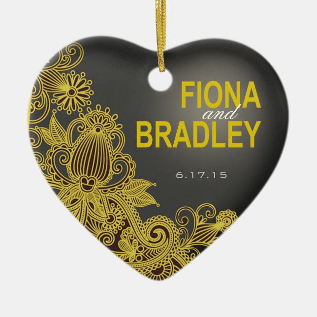 Ornamento De Cerâmica Carvão vegetal asteca do amarelo da foto de (Frente)