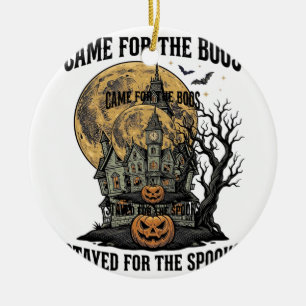 Ornamento De Cerâmica Casa Assombrada Halloween Gravura Vintage Spooky T
