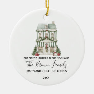 Ornamento De Cerâmica Casa Clássica de Natal Inverno Nova Casa Personali