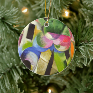 Ornamento De Cerâmica Casa com Árvores por Franz Marc, Vintage Fine Art