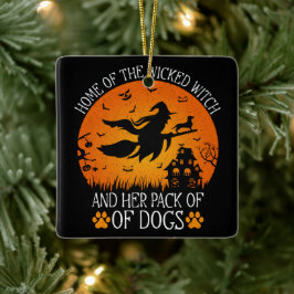 Ornamento De Cerâmica Casa Da Bruxa Malvada E Seu Pacote De Cães Legal