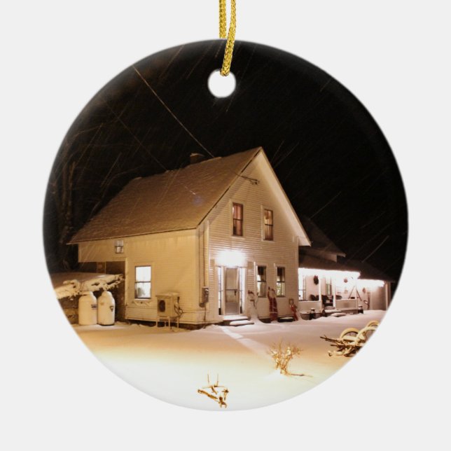 Ornamento De Cerâmica Casa da quinta de Nova Inglaterra (Frente)