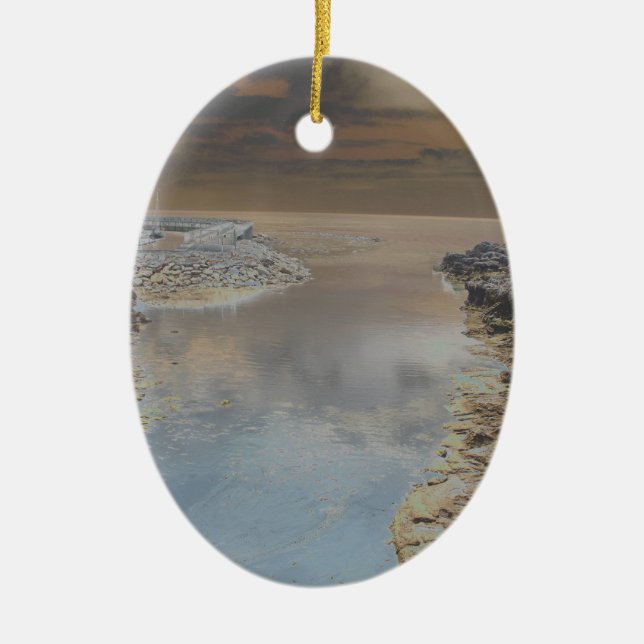 Ornamento De Cerâmica Casa de luz em Cascais Portugal (Frente)