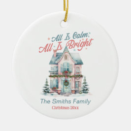 Ornamento De Cerâmica Casa de Natal bonita