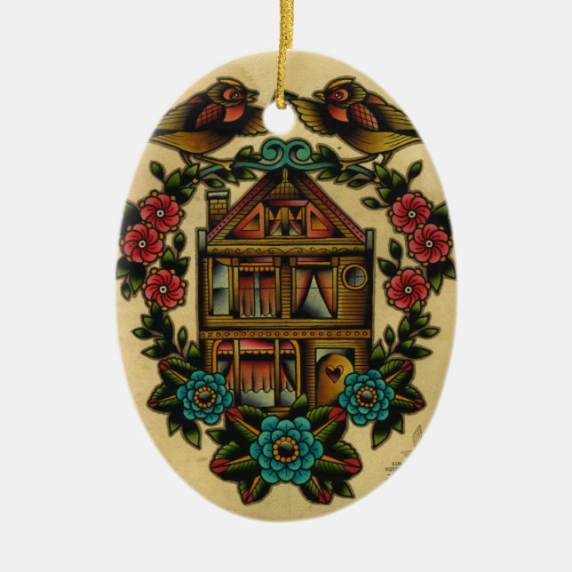 Ornamento De Cerâmica casa doce home (Frente)