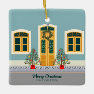 Ornamento De Cerâmica Casa Festiva de Natal Portuguesa