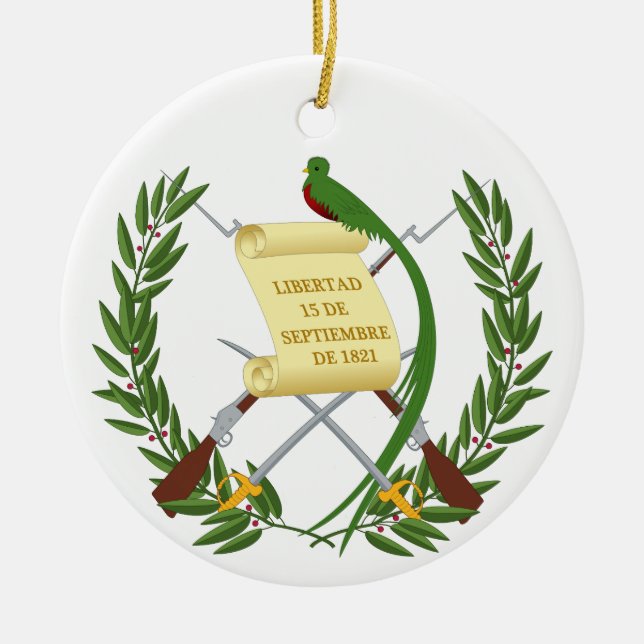 Ornamento De Cerâmica Casaco de armas da Guatemala (Frente)
