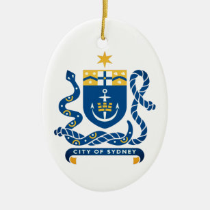 Ornamento De Cerâmica Casaco de Armas de Sidney, Austrália