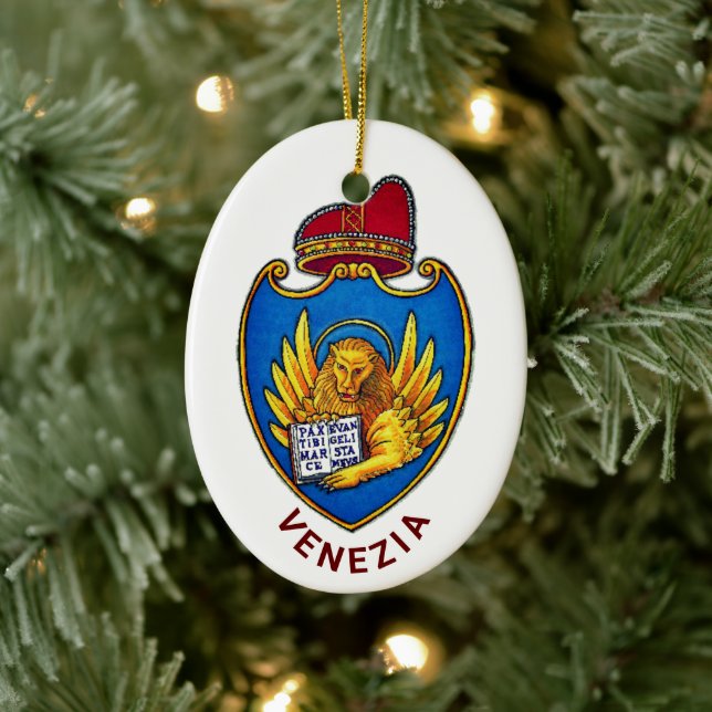 Ornamento De Cerâmica Casaco de Armas de Veneza, Itália (Árvore)