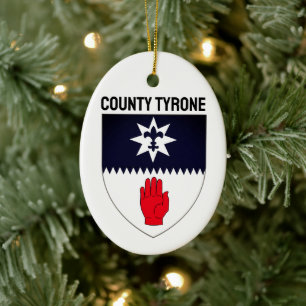 Ornamento De Cerâmica Casaco de Arms of County Tyrone, Irlanda Norte