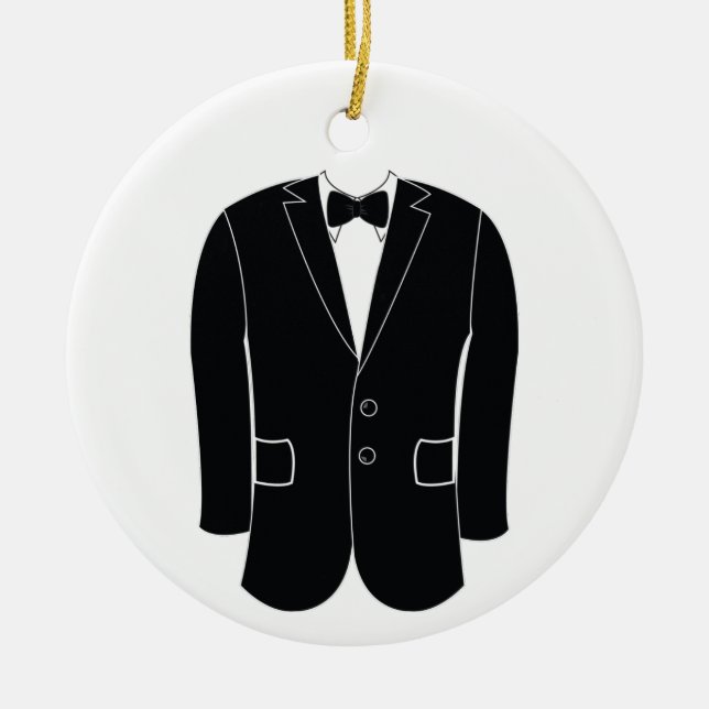Ornamento De Cerâmica Casaco padrinho de casamento (Frente)