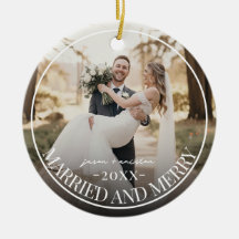 Casados e Alegres Primeiro Natal Foto Personalizad