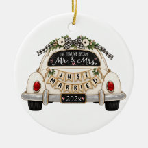 Casados Recentemente Carro de Casamento Vintage An