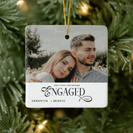 Ornamento De Cerâmica Casais Noivos Foto Natal Estiloso Primeiro