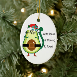 Ornamento De Cerâmica Casal Avocado Adorável, Personalizável