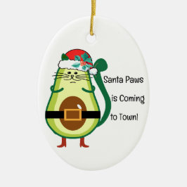 Ornamento De Cerâmica Casal Avocado Adorável, Personalizável