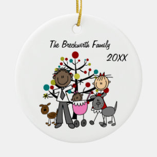 Ornamento De Cerâmica Casal com Cães Bebês Dois