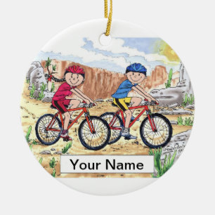 Ornamento De Cerâmica Casal de mountain bike